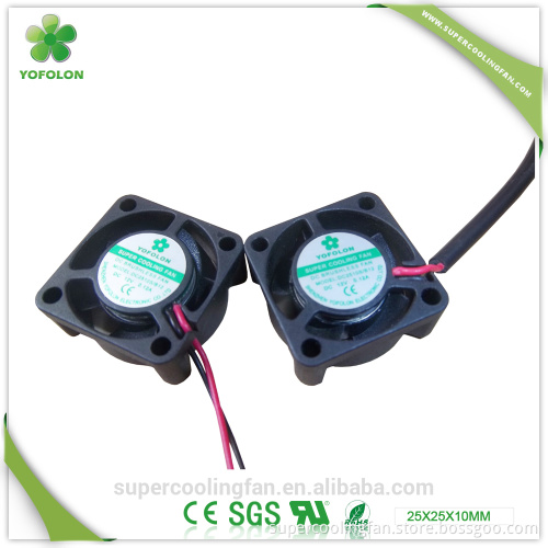 25x25x10mm 5V 12V electric mini fan with CE CCC SGS UL ROHS approved